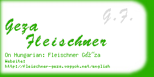 geza fleischner business card